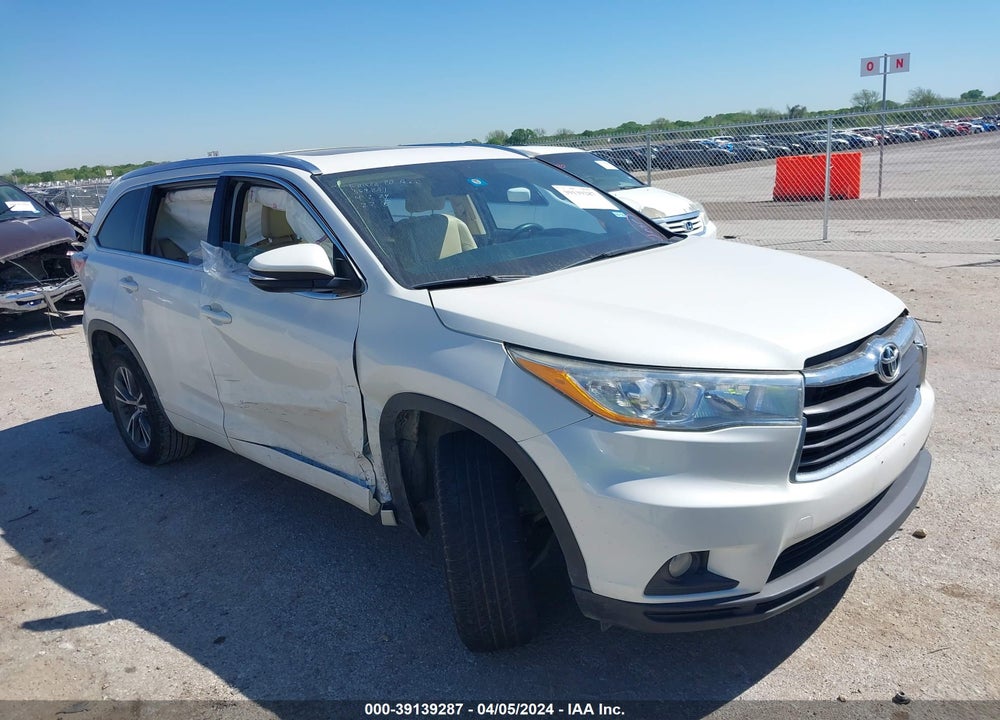 2016 TOYOTA HIGHLANDER XLE V6 VIN: 5TDKKRFH7GS182629