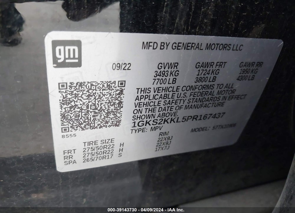 2023 GMC YUKON XL 4WD DENALI ULTIMATE VIN: 1GKS2KKL5PR167437