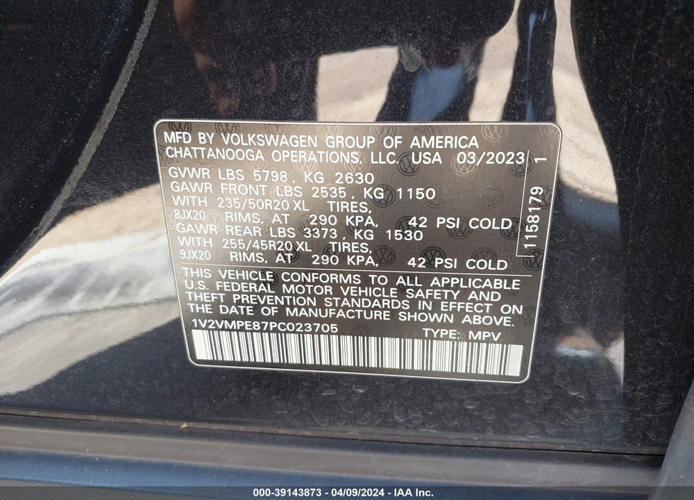 2023 VOLKSWAGEN ID.4 PRO/PRO S VIN: 1V2VMPE87PC023705