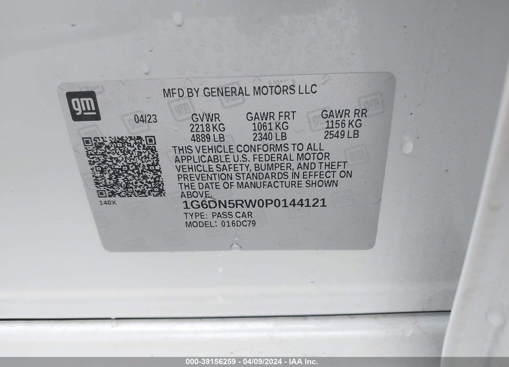 2023 CADILLAC CT5 PREMIUM LUXURY VIN: 1G6DN5RW0P0144121