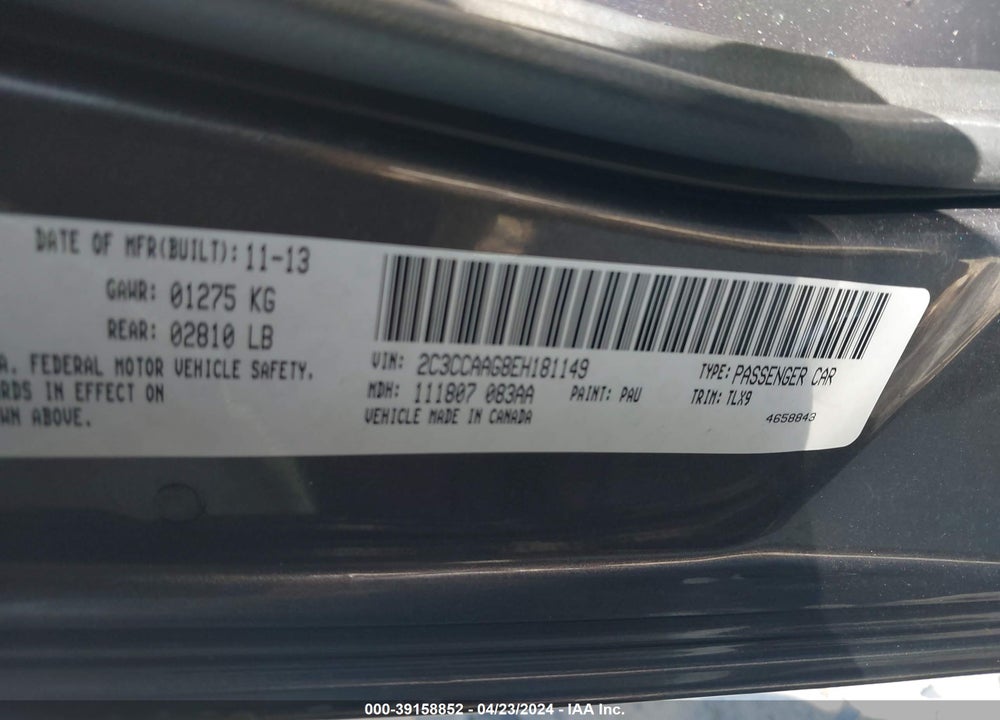 2014 CHRYSLER 300 VIN: 2C3CCAAG8EH181149