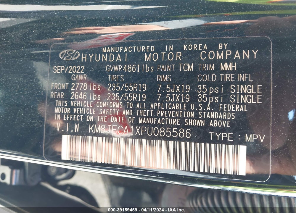2023 HYUNDAI TUCSON HYBRID LIMITED VIN: KM8JECA1XPU085586