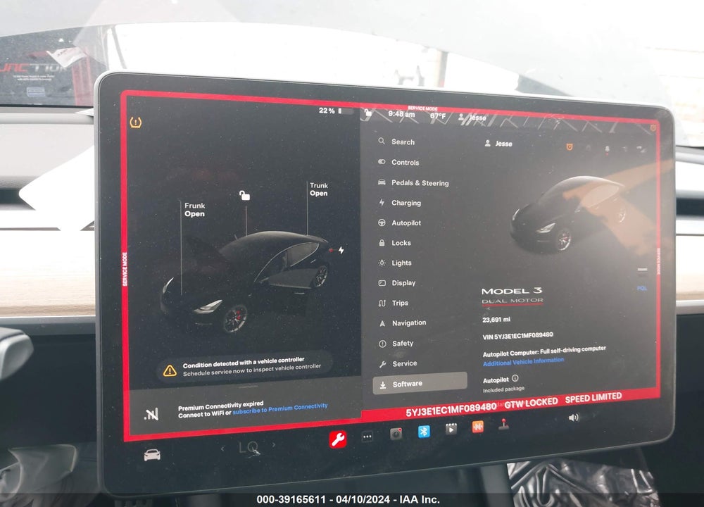 2021 TESLA MODEL 3 VIN: 5YJ3E1EC1MF089480