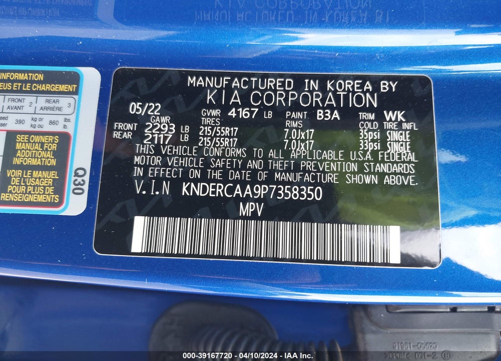 2023 KIA SELTOS EX VIN: KNDERCAA9P7358350
