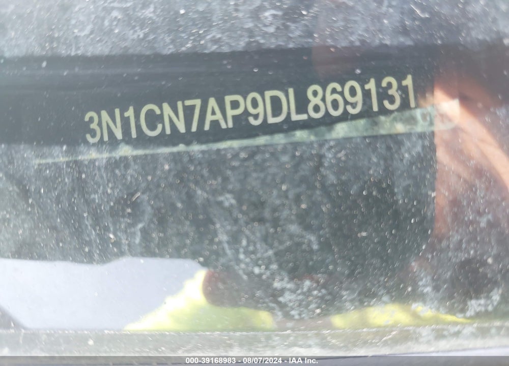 2013 NISSAN VERSA 1.6 SV VIN: 3N1CN7AP9DL869131