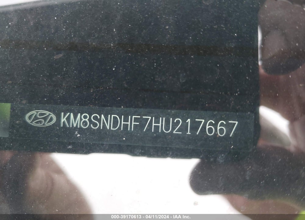 2017 HYUNDAI SANTA FE LIMITED VIN: KM8SNDHF7HU217667