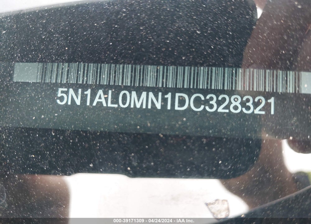 2013 INFINITI JX35 VIN: 5N1AL0MN1DC328321
