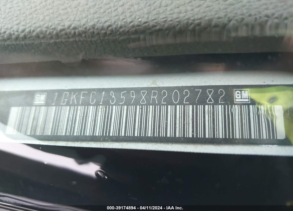 2008 GMC YUKON HYBRID VIN: 1GKFC13598R202782