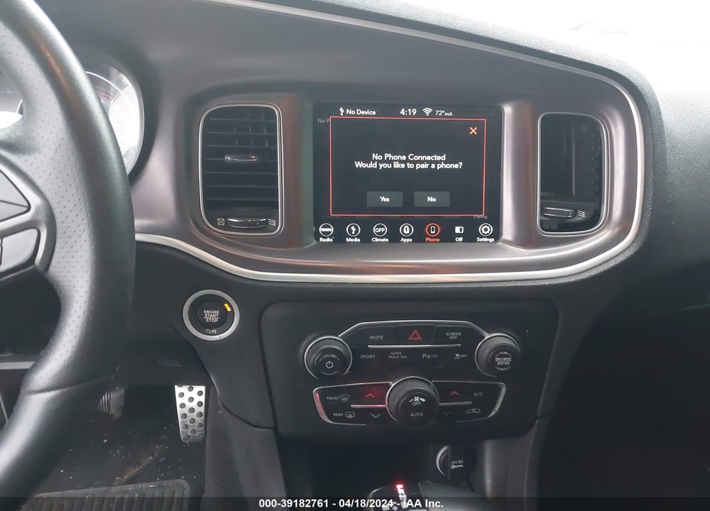 2019 DODGE CHARGER GT RWD VIN: 2C3CDXHG4KH526565
