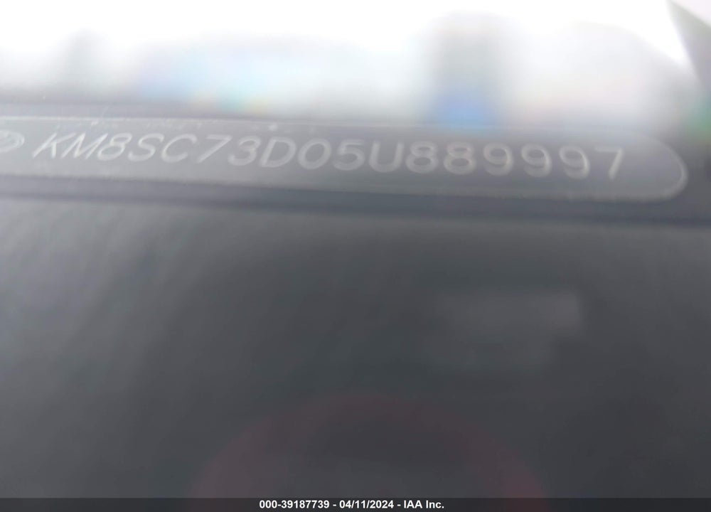 2005 HYUNDAI SANTA FE GLS VIN: KM8SC73D05U889997