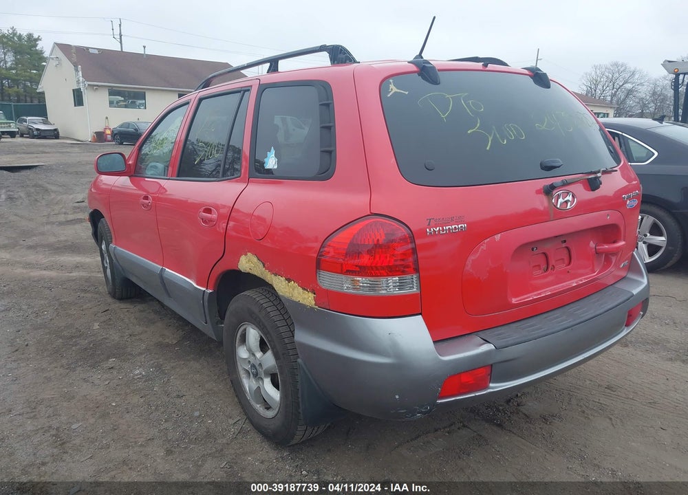2005 HYUNDAI SANTA FE GLS VIN: KM8SC73D05U889997