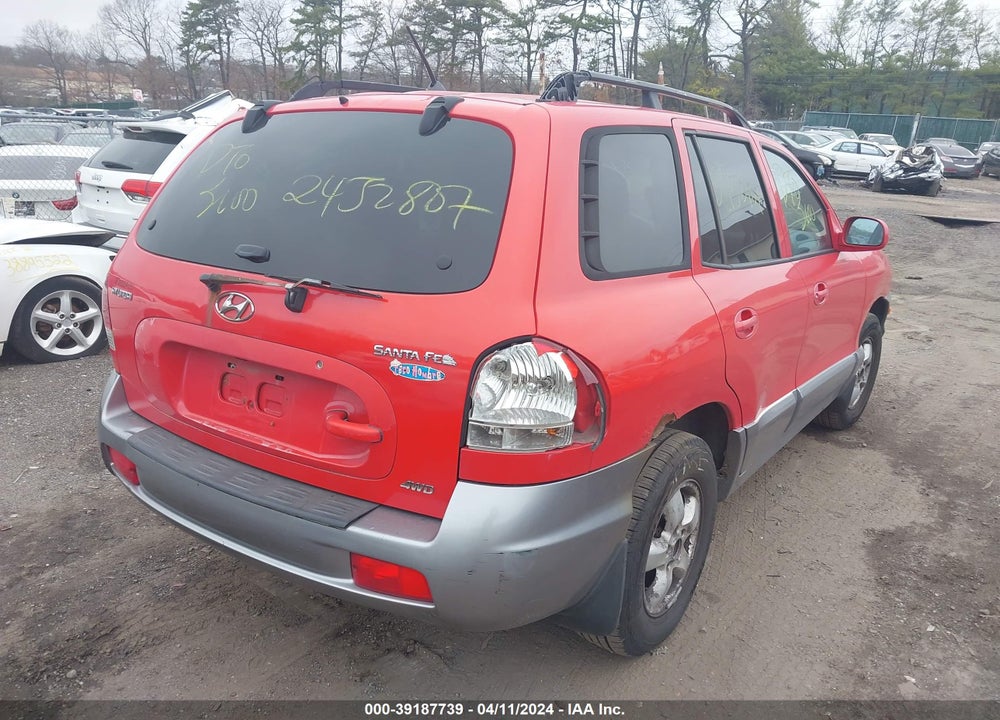 2005 HYUNDAI SANTA FE GLS VIN: KM8SC73D05U889997