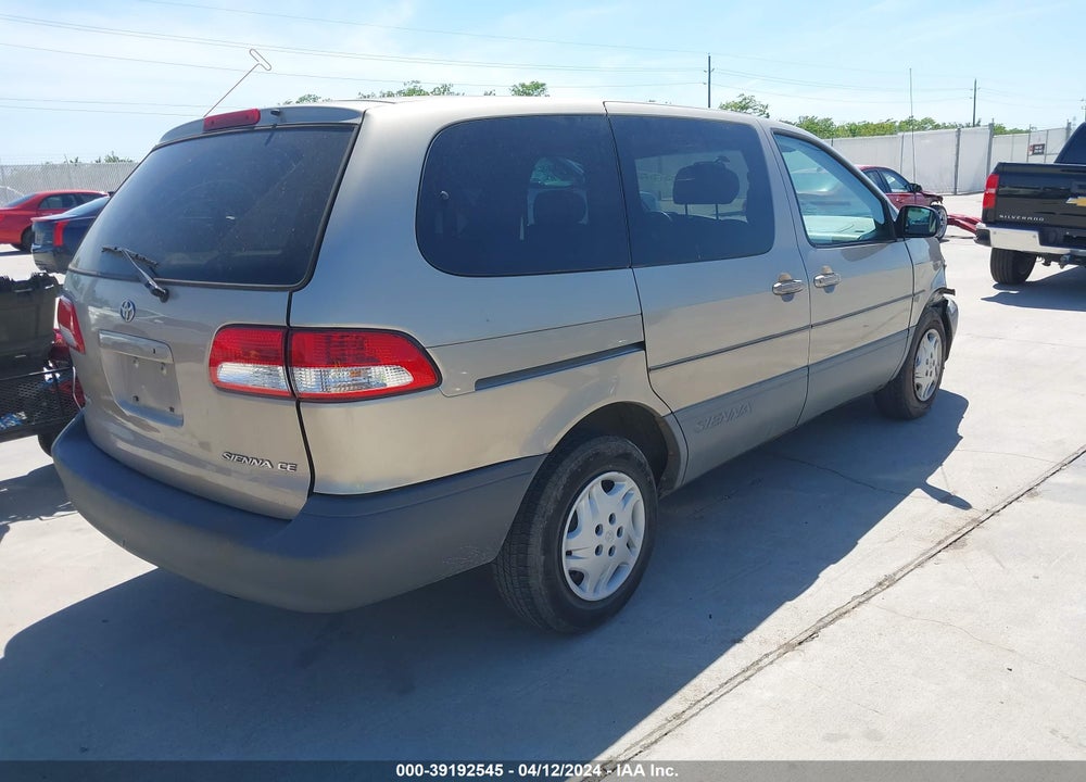 2001 TOYOTA SIENNA CE VIN: 4T3ZF19CX1U370295