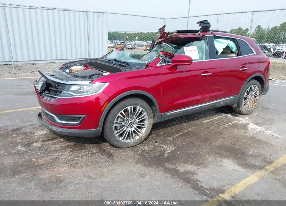 2016 LINCOLN MKX RESERVE VIN: 2LMTJ8LR2GBL20870