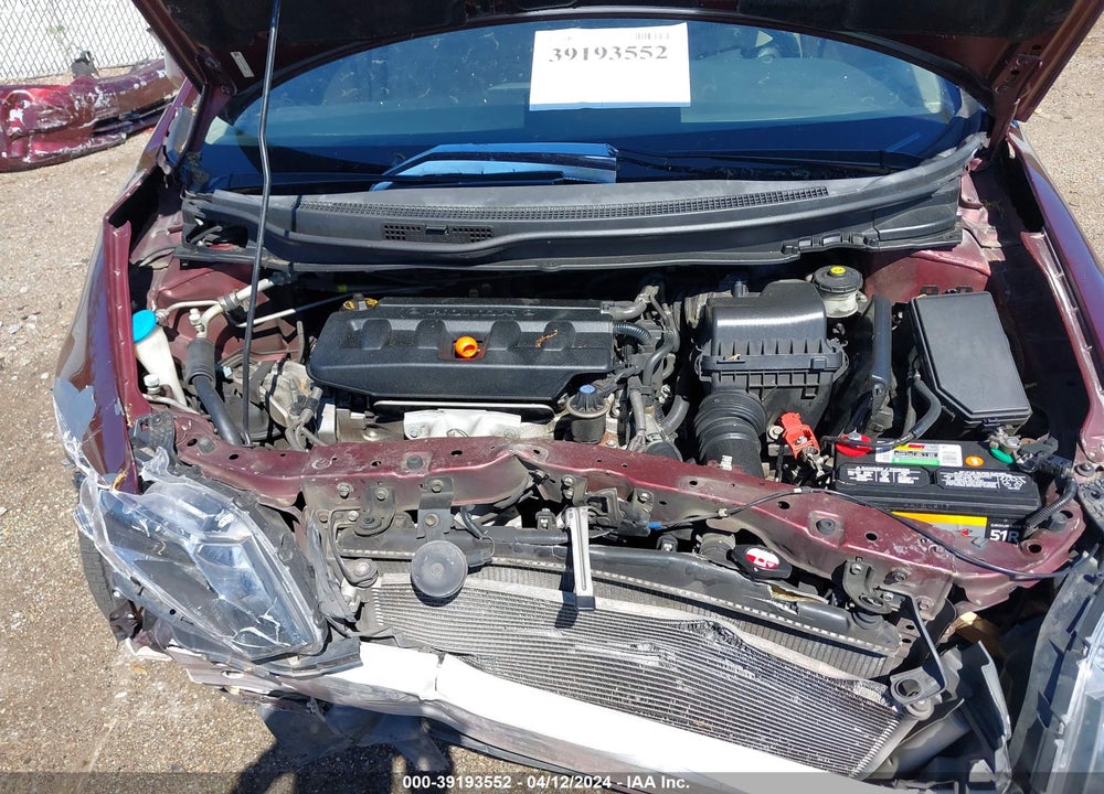 2012 HONDA CIVIC SDN LX VIN: 19XFB2F57CE036539