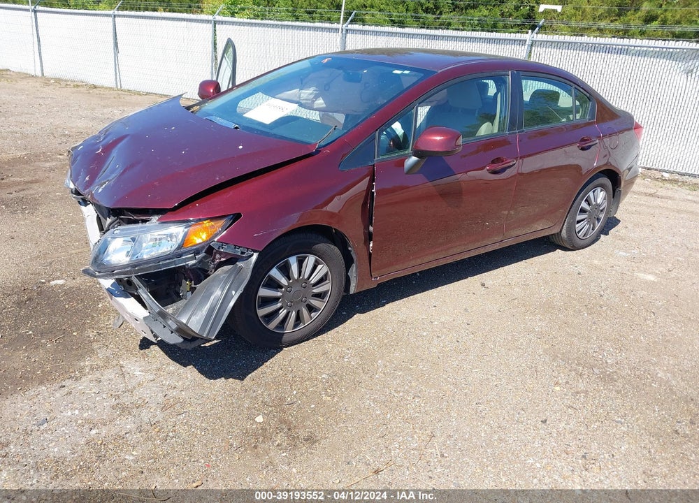 2012 HONDA CIVIC SDN LX VIN: 19XFB2F57CE036539