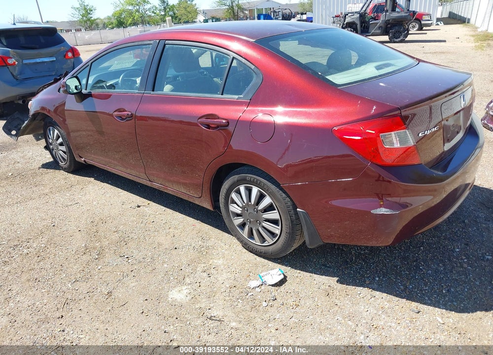 2012 HONDA CIVIC SDN LX VIN: 19XFB2F57CE036539