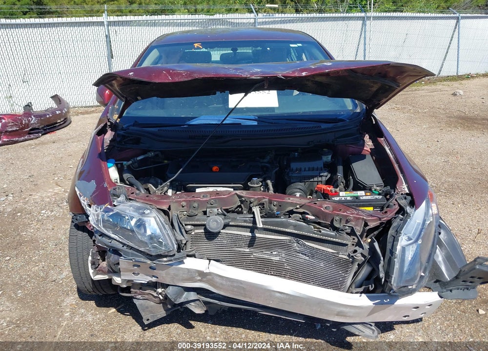 2012 HONDA CIVIC SDN LX VIN: 19XFB2F57CE036539