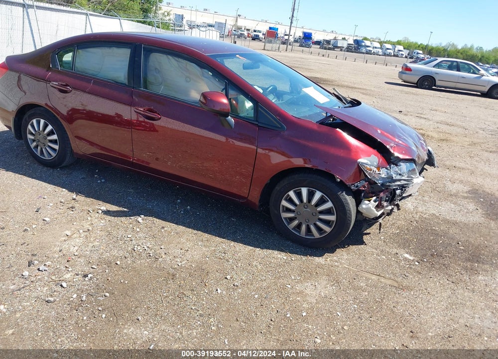 2012 HONDA CIVIC SDN LX VIN: 19XFB2F57CE036539