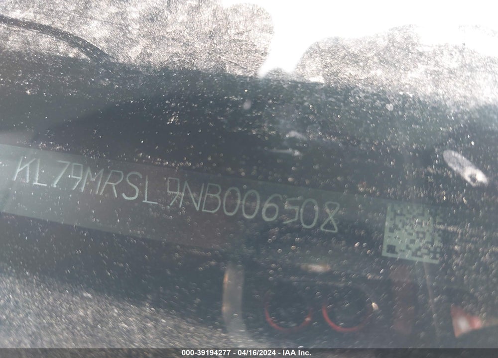 2022 CHEVROLET TRAILBLAZER VIN: KL79MRSL9NB006508