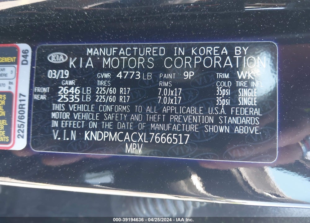 2020 KIA SPORTAGE LX VIN: KNDPMCACXL7666517