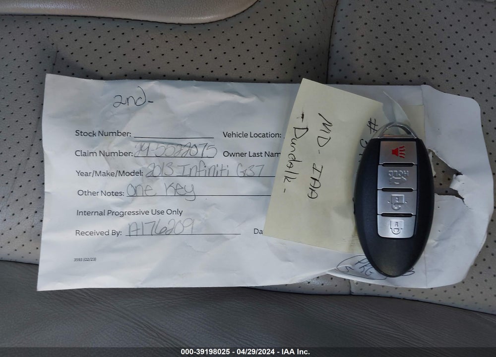 2013 INFINITI G37X VIN: JN1CV6AR4DM750923
