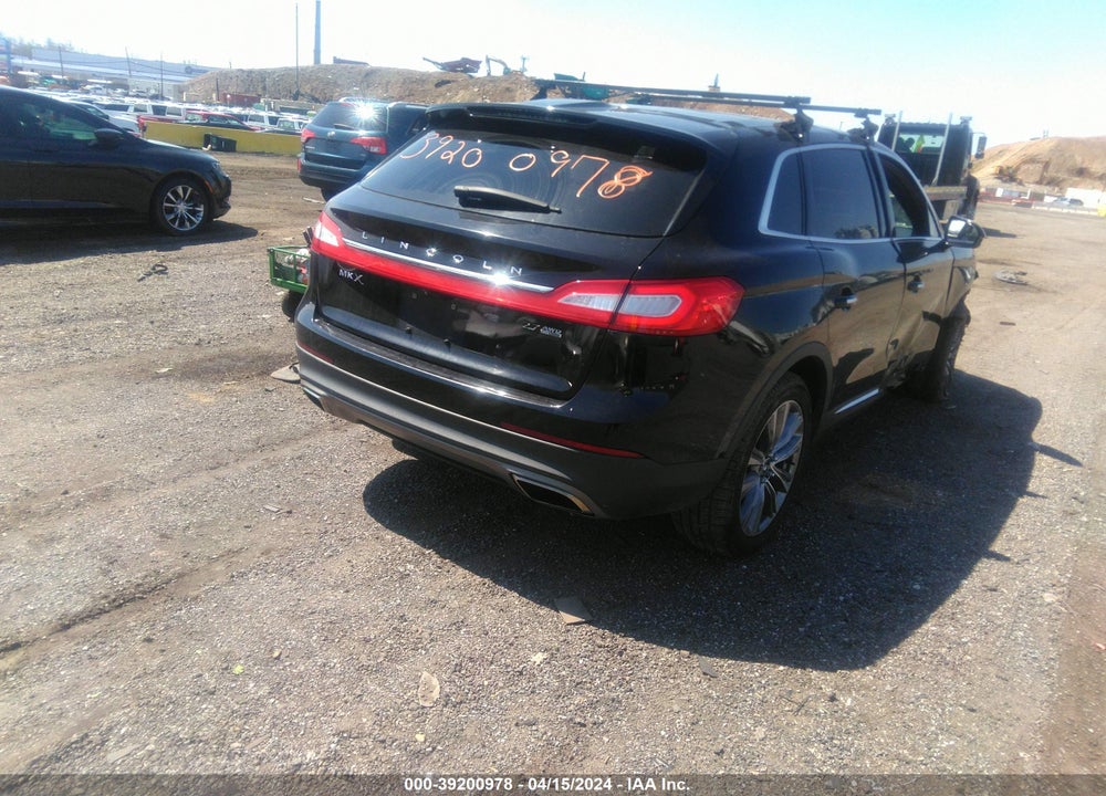 2016 LINCOLN MKX RESERVE VIN: 2LMTJ8LPXGBL75775