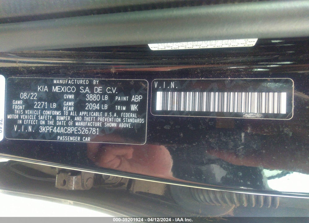 2023 KIA FORTE GT MANUAL VIN: 3KPF44AC8PE526781