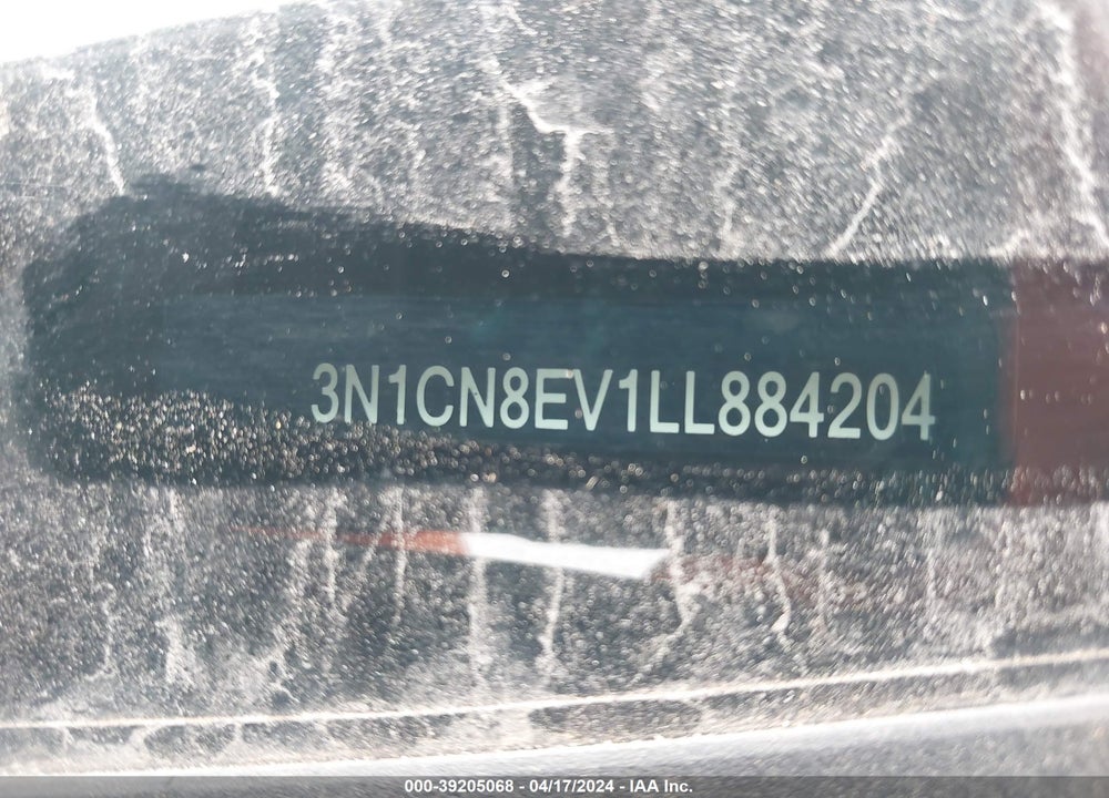 2020 NISSAN VERSA SV XTRONIC CVT VIN: 3N1CN8EV1LL884204