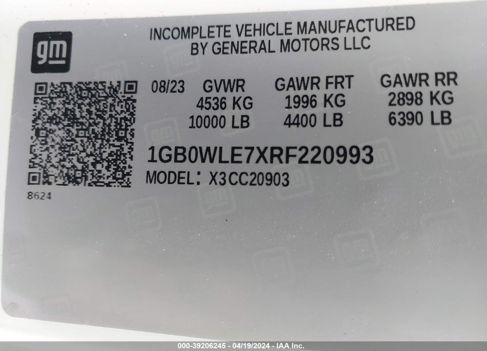 2024 CHEVROLET SILVERADO 2500HD 2WD REGULAR CAB LONG BED WORK TRUCK VIN: 1GB0WLE7XRF220993