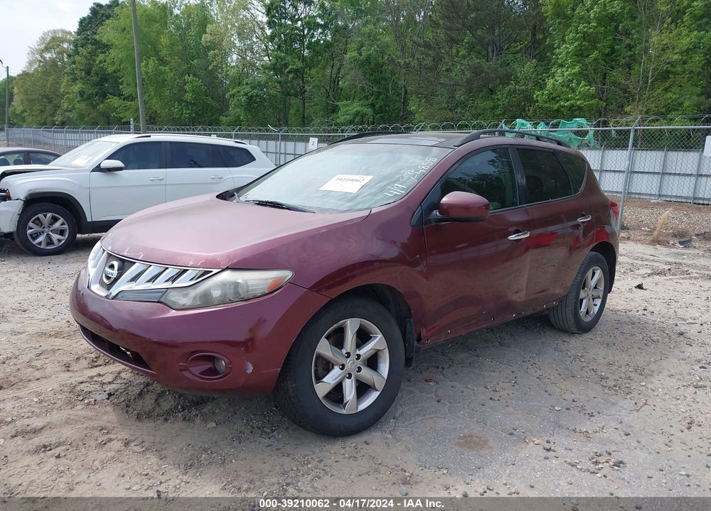 2009 NISSAN MURANO VIN: JN8AZ18U29W024855