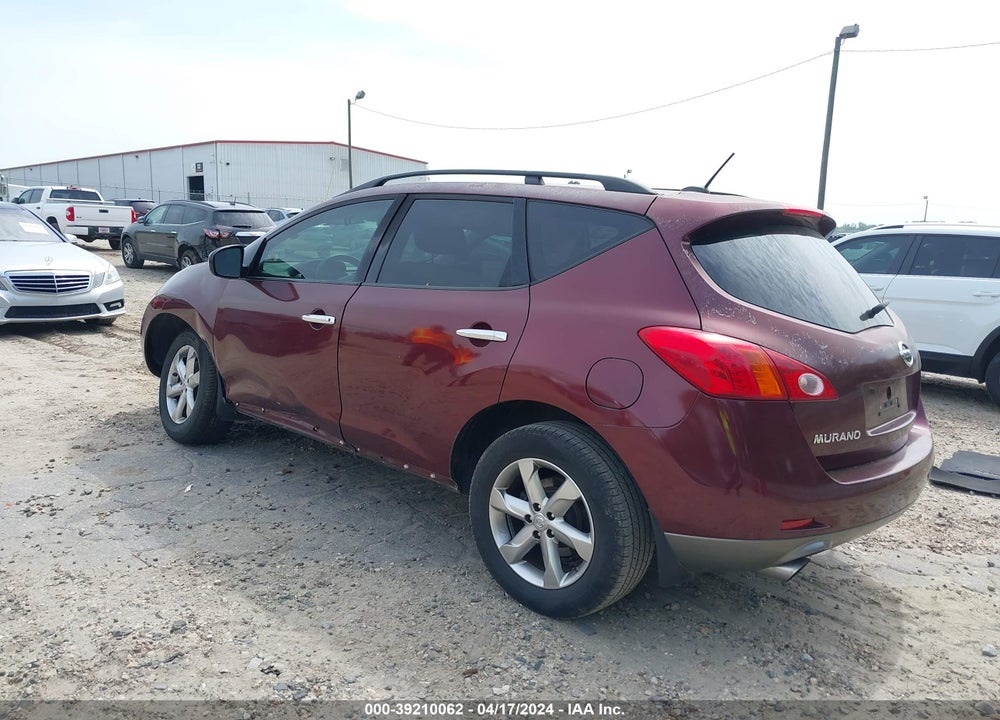 2009 NISSAN MURANO VIN: JN8AZ18U29W024855