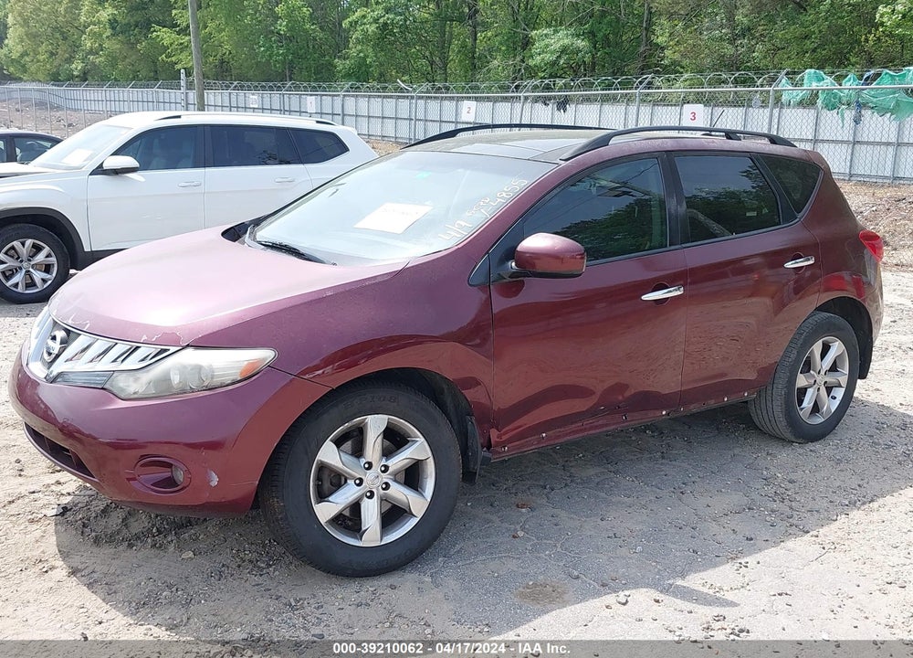 2009 NISSAN MURANO VIN: JN8AZ18U29W024855