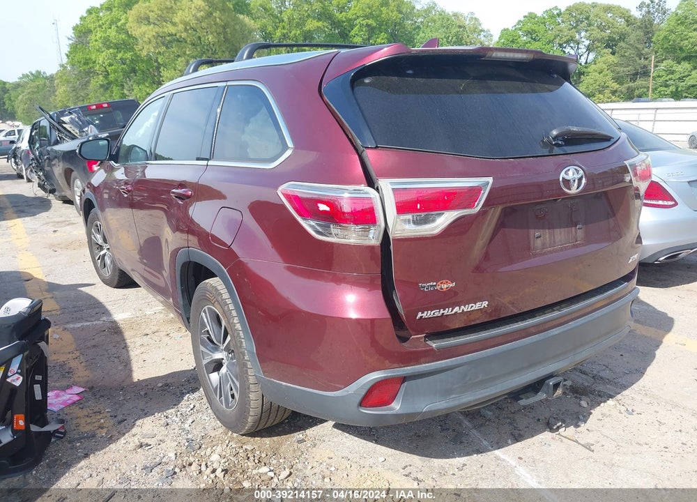 2016 TOYOTA HIGHLANDER XLE V6 VIN: 5TDKKRFH1GS150324