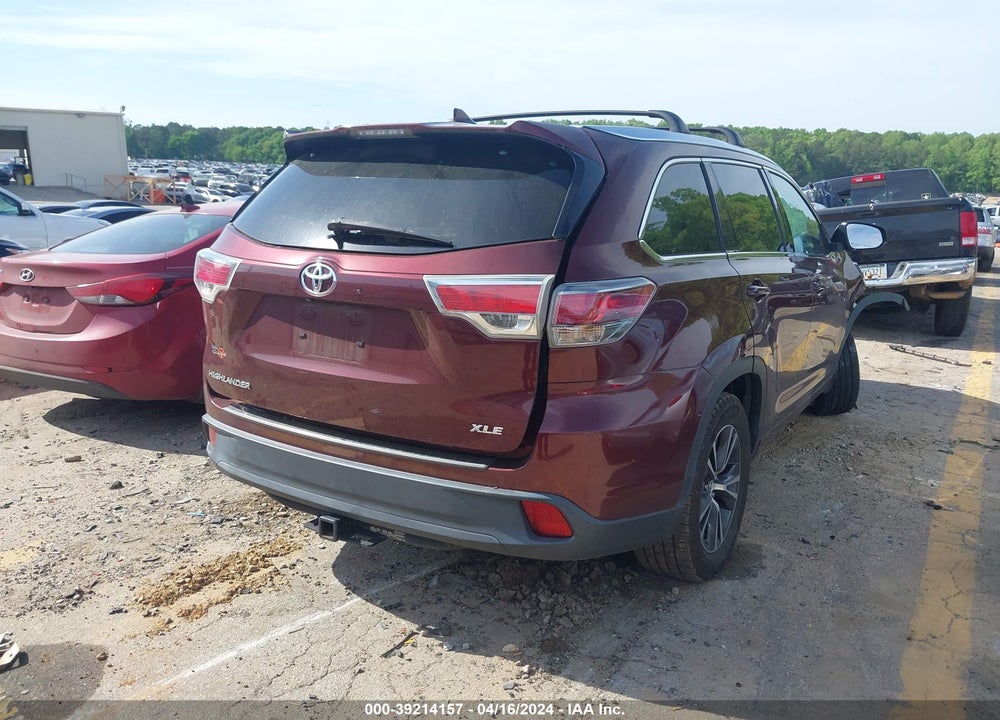 2016 TOYOTA HIGHLANDER XLE V6 VIN: 5TDKKRFH1GS150324