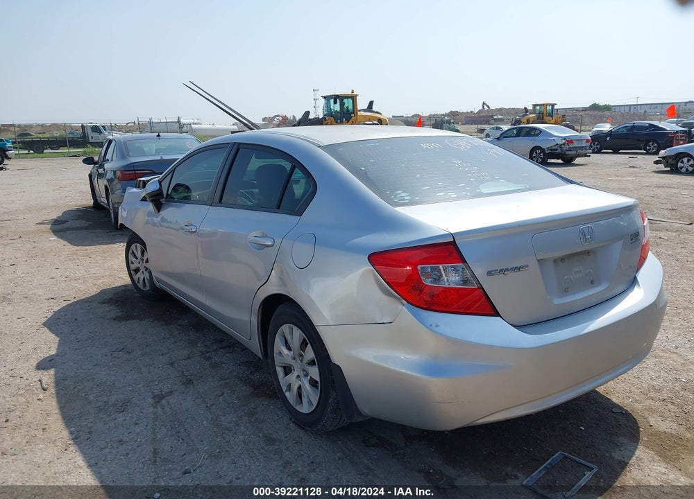 2012 HONDA CIVIC LX VIN: 2HGFB2F57CH333140