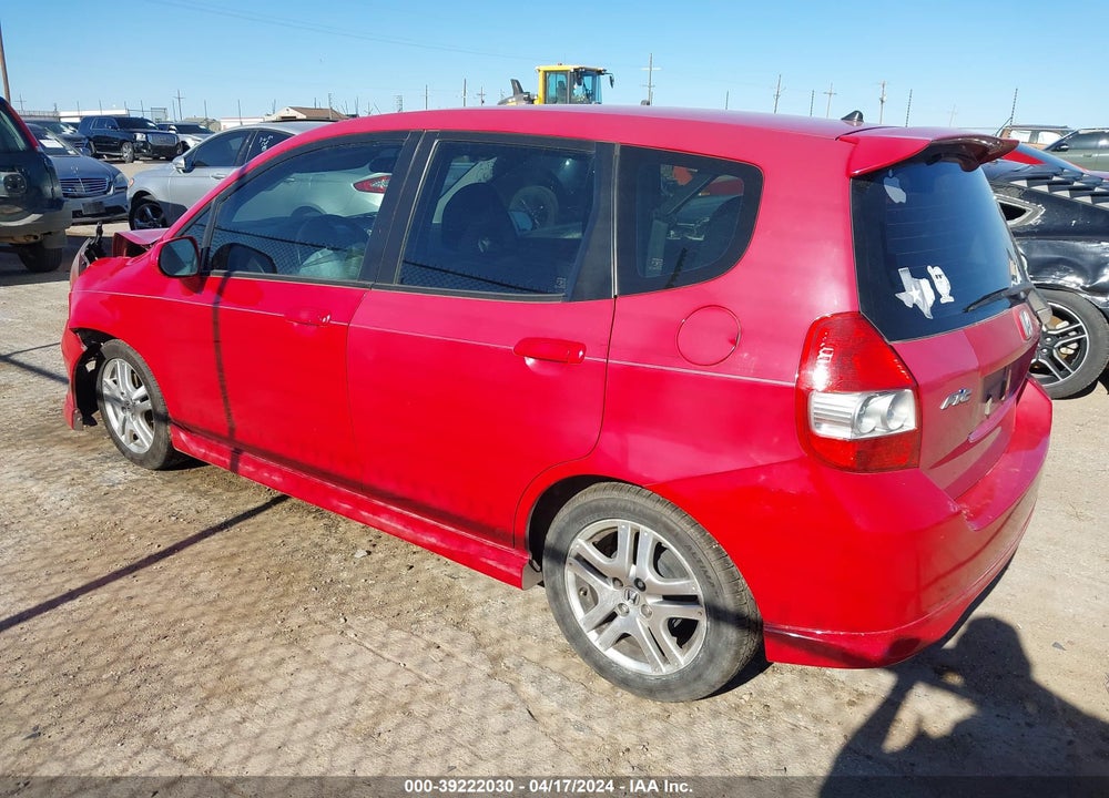 2007 HONDA FIT SPORT VIN: JHMGD38697S036439
