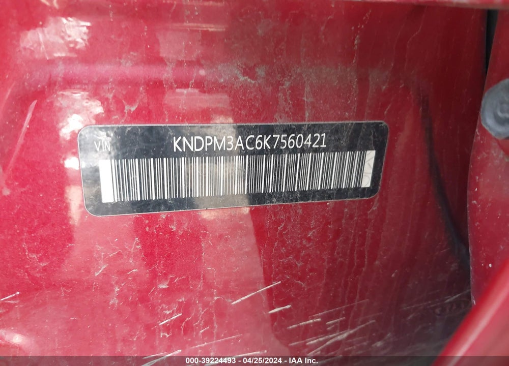 2019 KIA SPORTAGE LX VIN: KNDPM3AC6K7560421