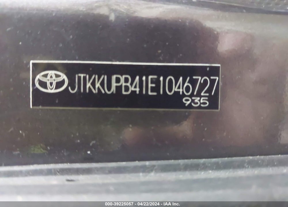 2014 SCION XD VIN: JTKKUPB41E1046727