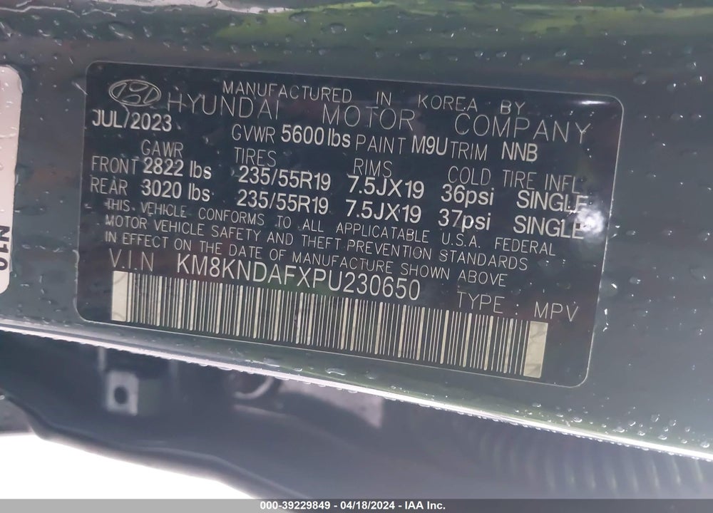 2023 HYUNDAI IONIQ 5 SEL VIN: KM8KNDAFXPU230650