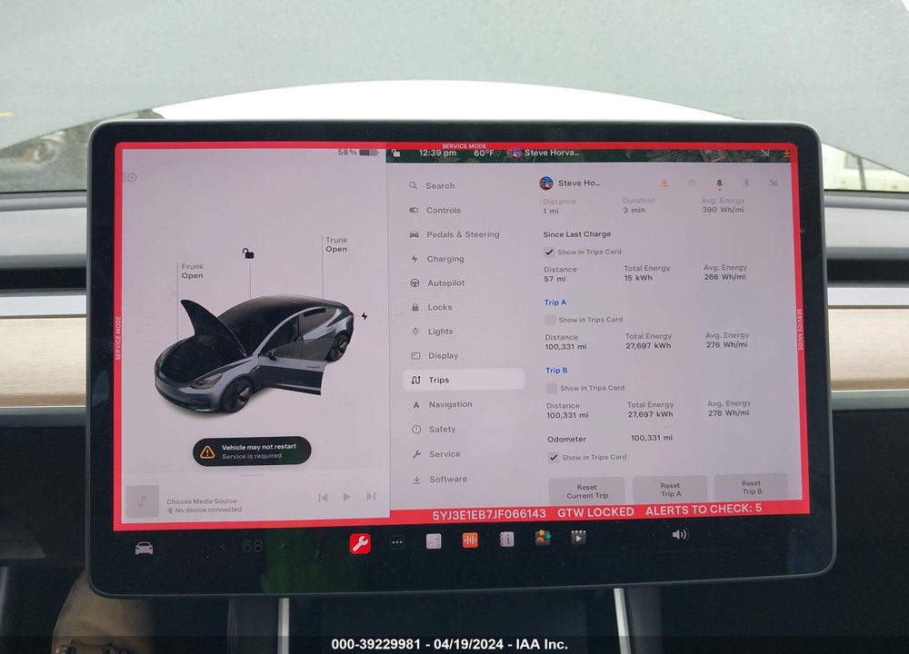 2018 TESLA MODEL 3 LONG RANGE/PERFORMANCE VIN: 5YJ3E1EB7JF066143