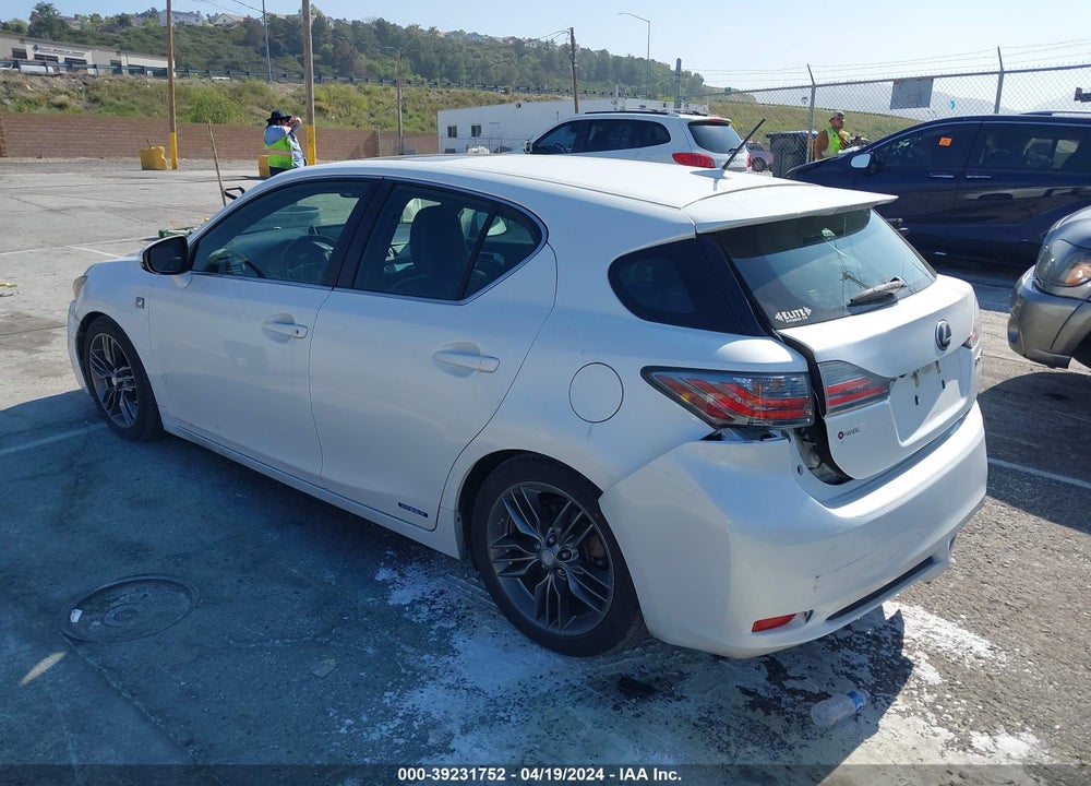2012 LEXUS CT 200H PREMIUM VIN: JTHKD5BH5C2068234