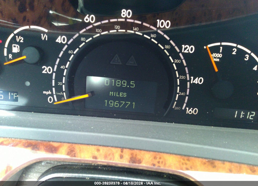 2001 MERCEDES-BENZ S-CLASS BASE A5 VIN: WDBNG75J31A172755