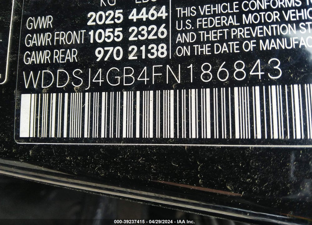 2015 MERCEDES-BENZ CLA 250 4MATIC VIN: WDDSJ4GB4FN186843