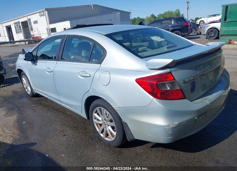 2012 HONDA CIVIC EX VIN: 19XFB2F88CE315993