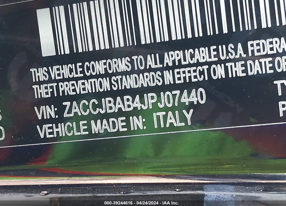 2018 JEEP RENEGADE UPLAND EDITION 4X4 VIN: ZACCJBAB4JPJ07440