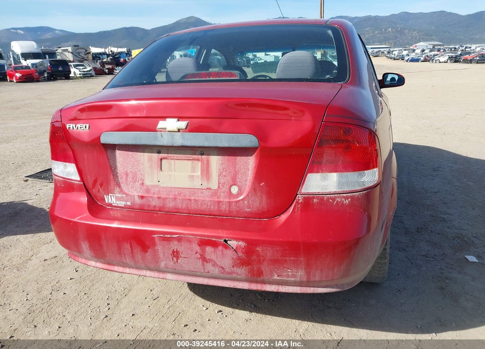 2006 CHEVROLET AVEO SPECIAL VALUE VIN: KL1TD56606B638747