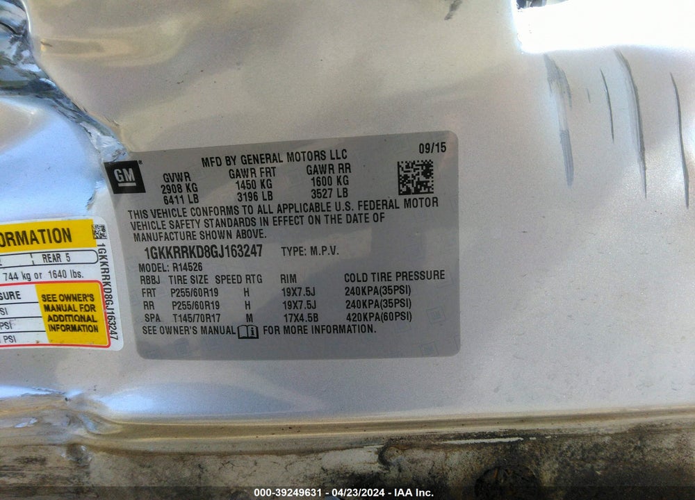 2016 GMC ACADIA SLT-1 VIN: IGKKRRKD8GJ163247