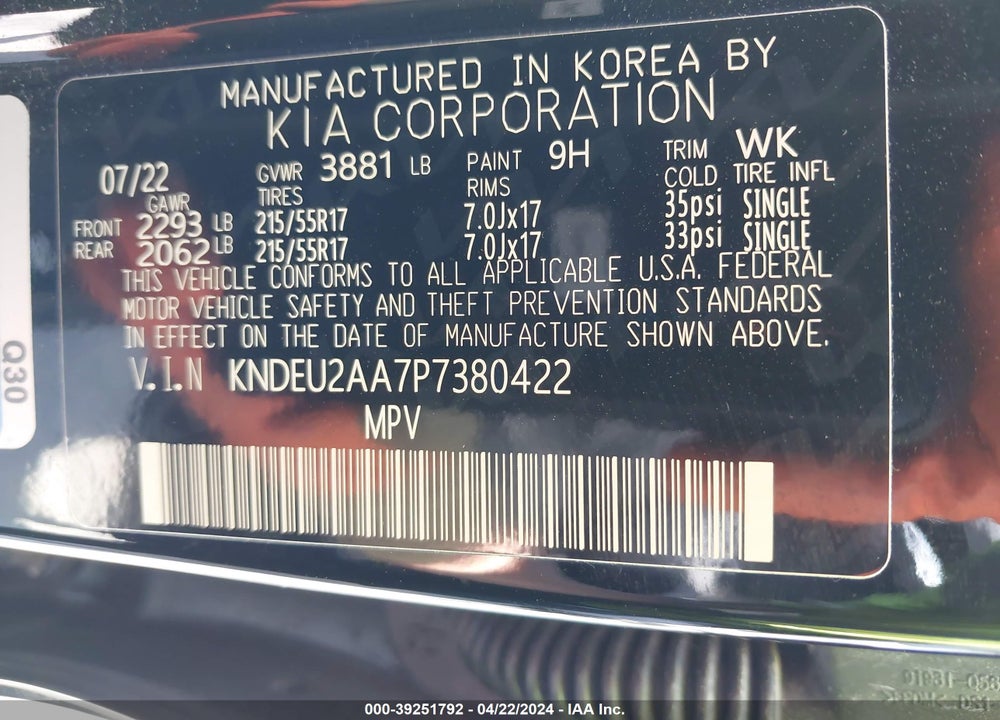 2023 KIA SELTOS S VIN: KNDEU2AA7P7380422