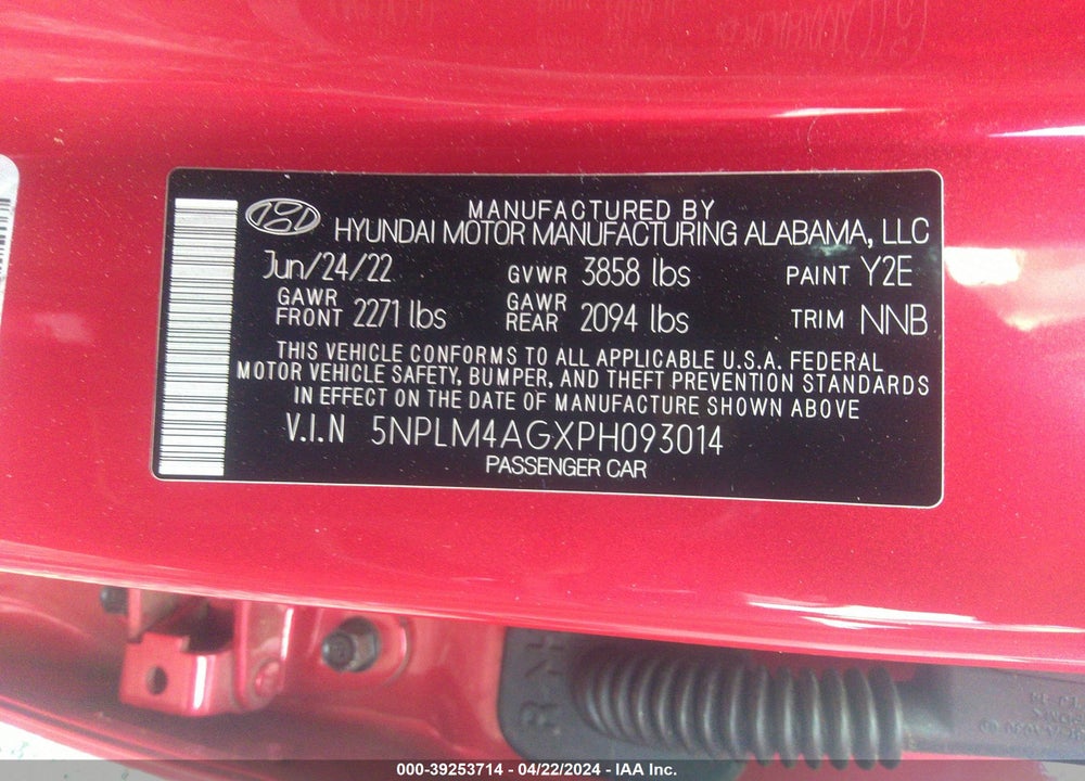 2023 HYUNDAI ELANTRA SEL VIN: 5NPLM4AGXPH093014